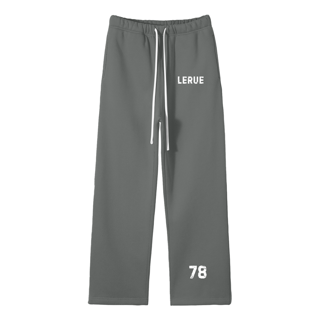 Unisex Solid Color Fleece Straight Leg Pants