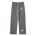 Unisex Solid Color Fleece Straight Leg Pants